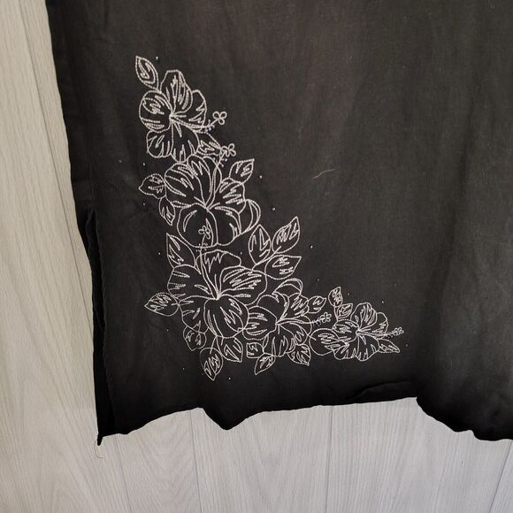 Islander Plus Size Linen Rayon Embroidered Elastic Waist Skirt 2xl Beach Cruise - Picture 2 of 8